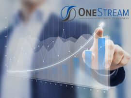 Financial charts showing growing revenue on touch screen Financial charts showing growing revenue on touch screen