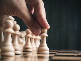 Chess pieces on the board Chess pieces on the board